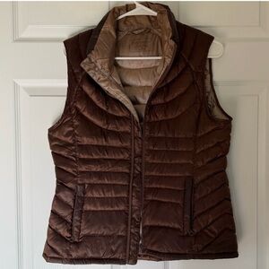 Bernardo Brown Quilted Goose Down Puffer Vest